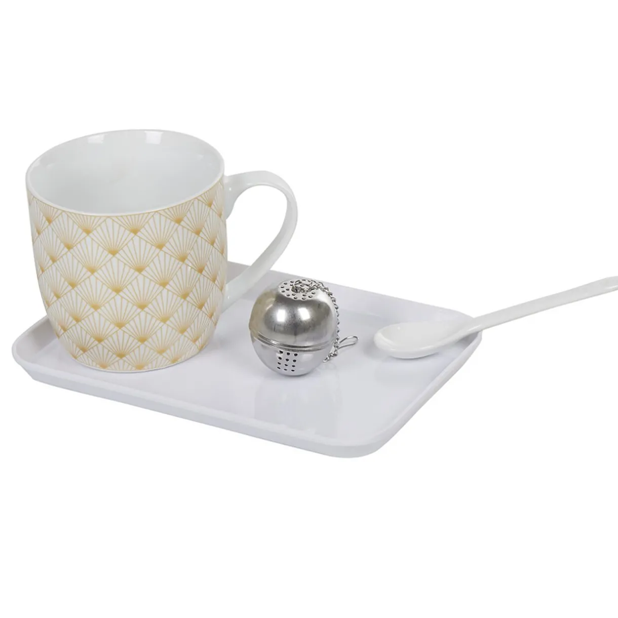 Tasse à thé avec infuseur, cuillère et plateau^Gifi Hot