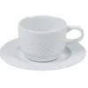 Tasse à thé blanche aile damassée^Gifi Discount