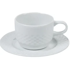 Tasse à thé blanche aile damassée^Gifi Discount