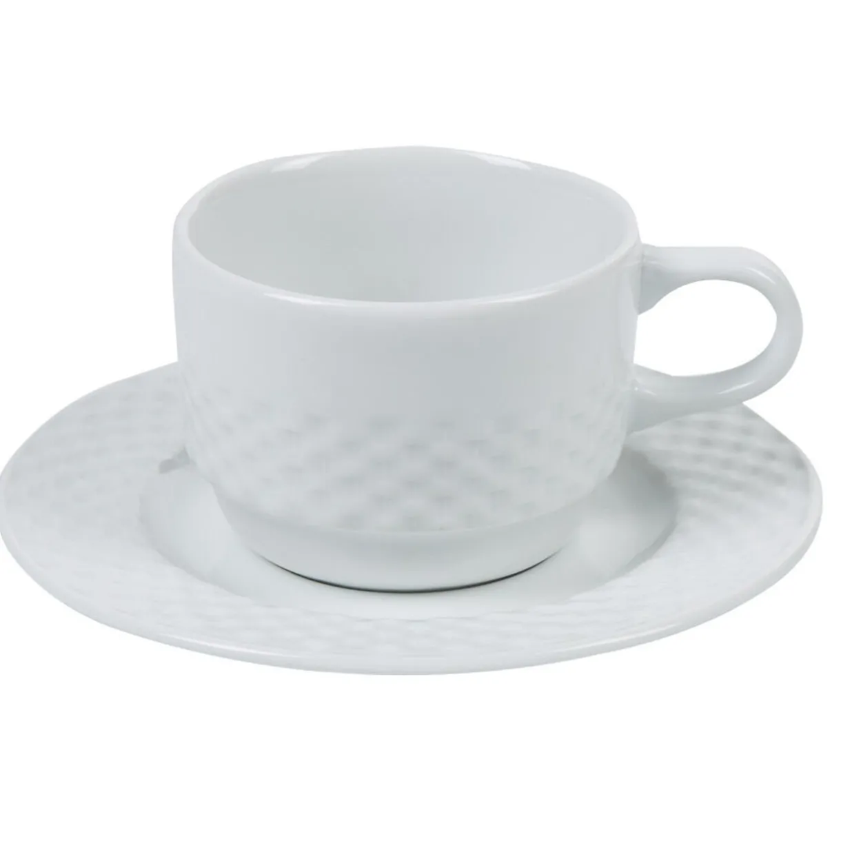 Tasse à thé blanche aile damassée^Gifi Discount