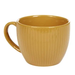 Tasse en faïence 23 cl uni jaune moutarde rainures verticales relief^Gifi Online