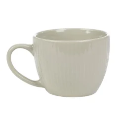 Tasse en faïence 23 cl uni lin avec rainures verticales en relief^Gifi Outlet