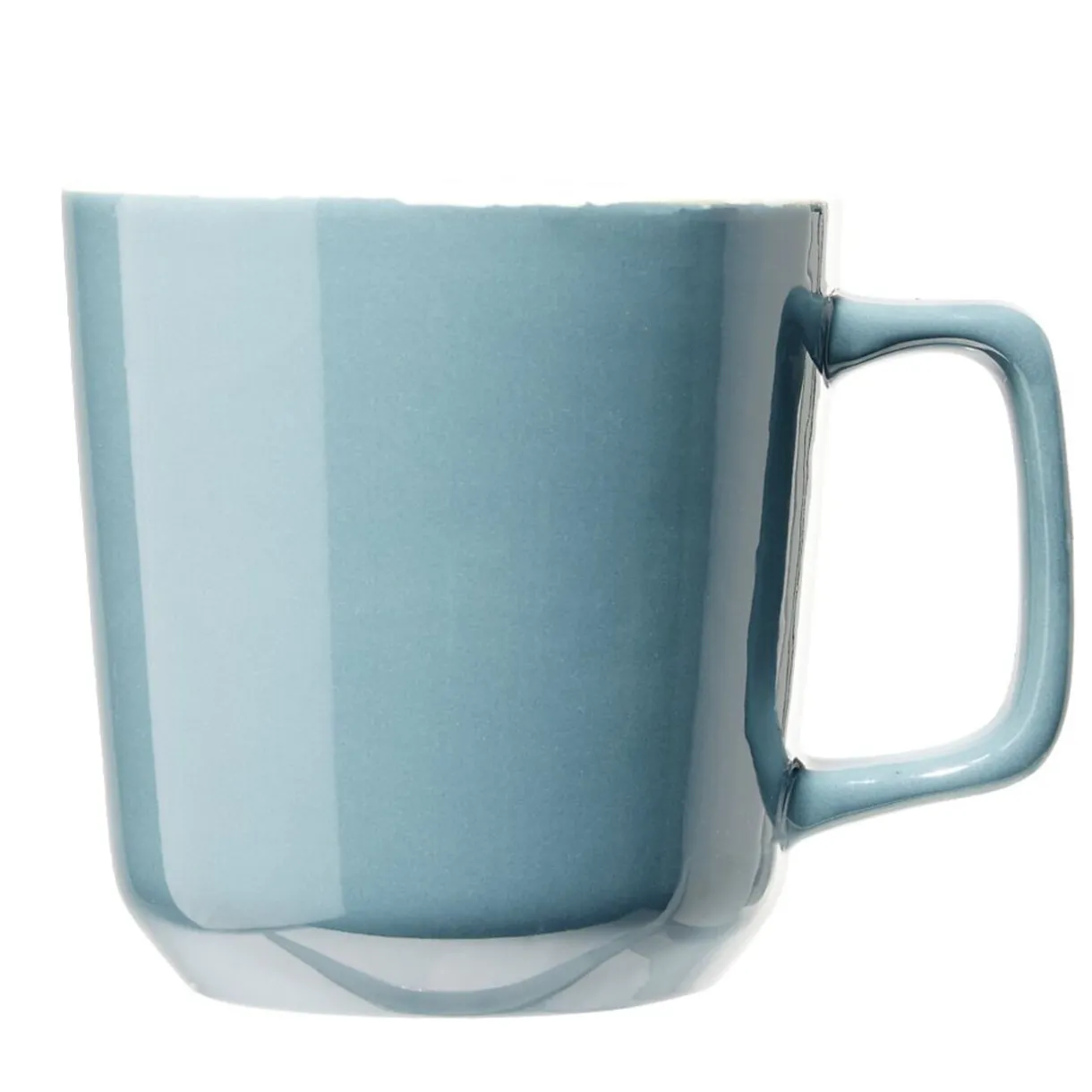 Tasse en grès carrée bleu avec anse Ø9,4xH10cm 420ml^Gifi
