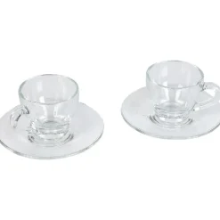 Tasse et sous tasse à café transparente x2^Gifi Clearance