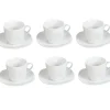 Tasse et sous tasse porcelaine blanc x6^Gifi