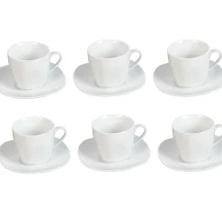 Tasse et sous tasse porcelaine blanc x6^Gifi