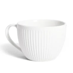 Tasse porcelaine 42cl strie embossée blanche^Gifi Online