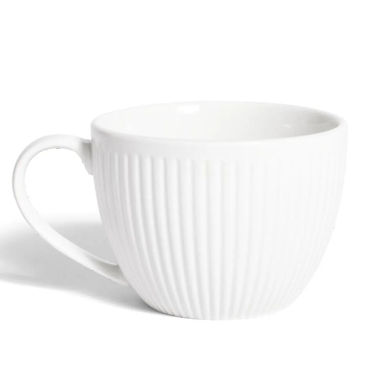 Tasse porcelaine 42cl strie embossée blanche^Gifi Online