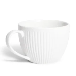 Tasse porcelaine 42cl strie embossée blanche^Gifi Online