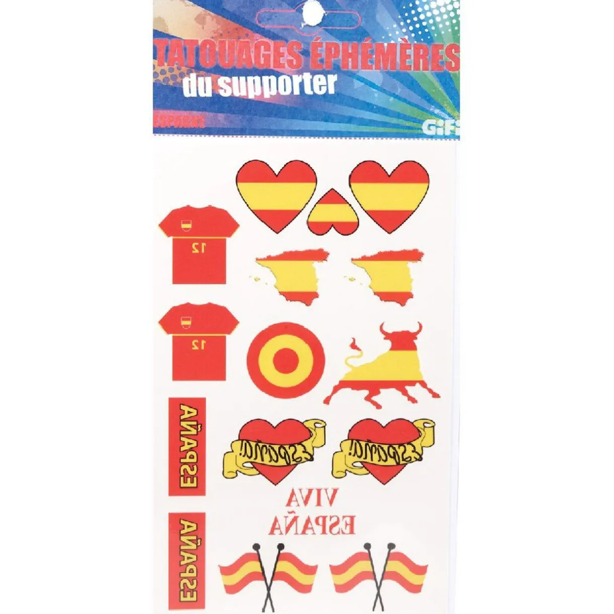 Sale Gifi Tatoo éphémère pour supporter Espagne