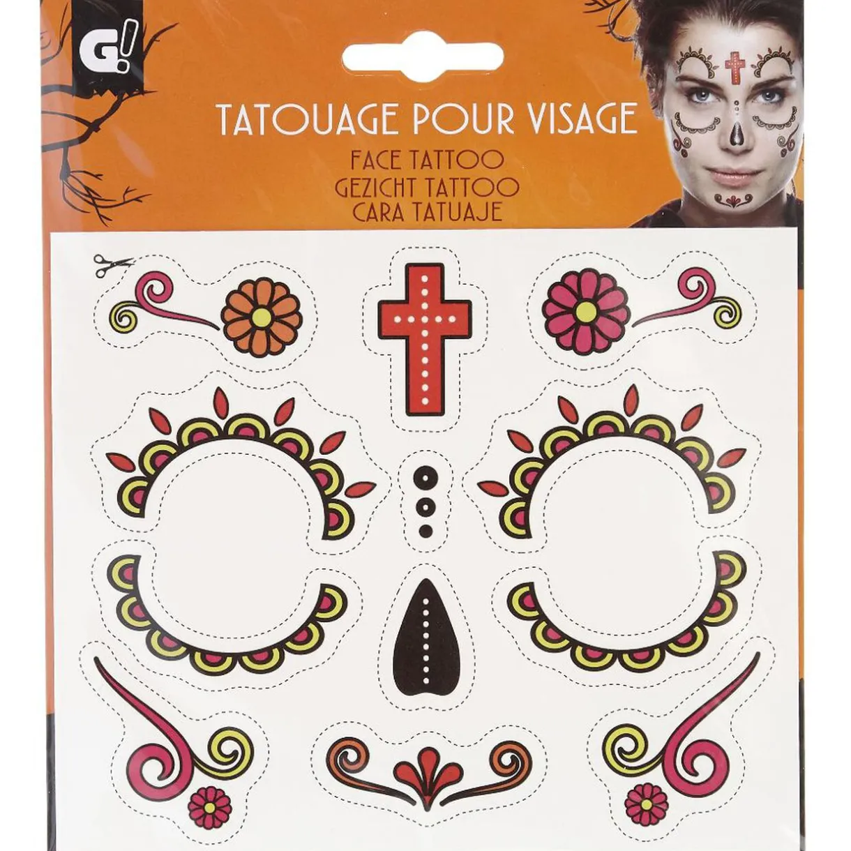 Discount Gifi Tatouage pour visage Halloween