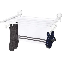 Entretien Du Linge|Gifi Étendoir mural séchoir à linge avec fixation à ventouse