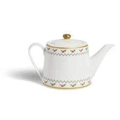 Theière de Noël 1,2L blanche et dorée motifs houx^Gifi Outlet