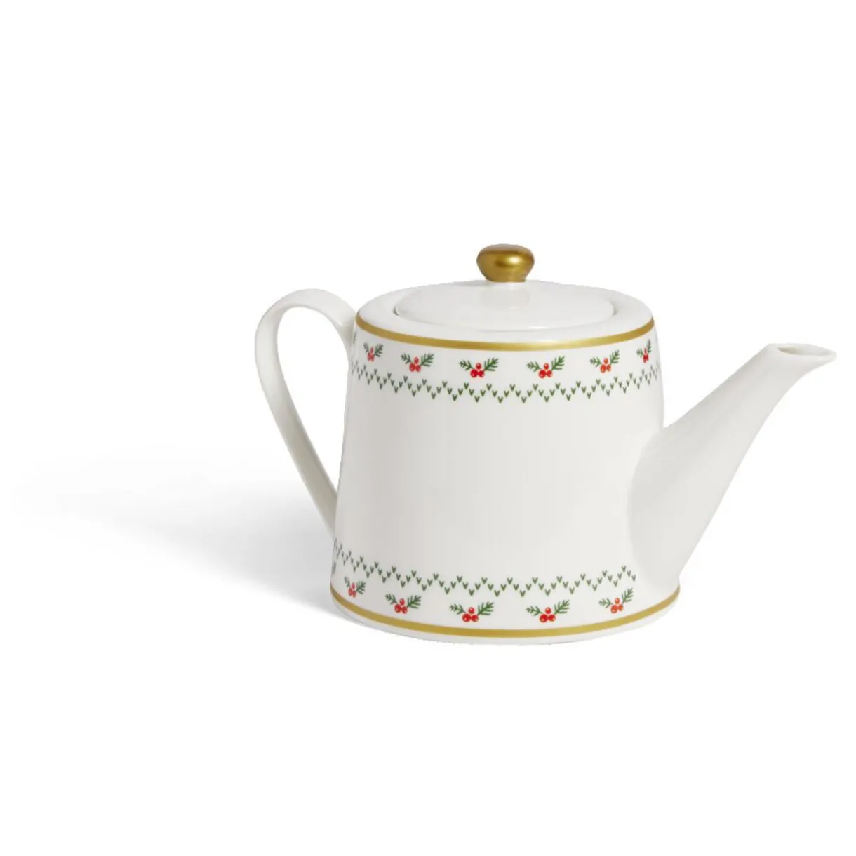 Theière de Noël 1,2L blanche et dorée motifs houx^Gifi Outlet