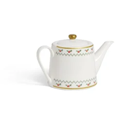 Theière de Noël 1,2L blanche et dorée motifs houx^Gifi Outlet