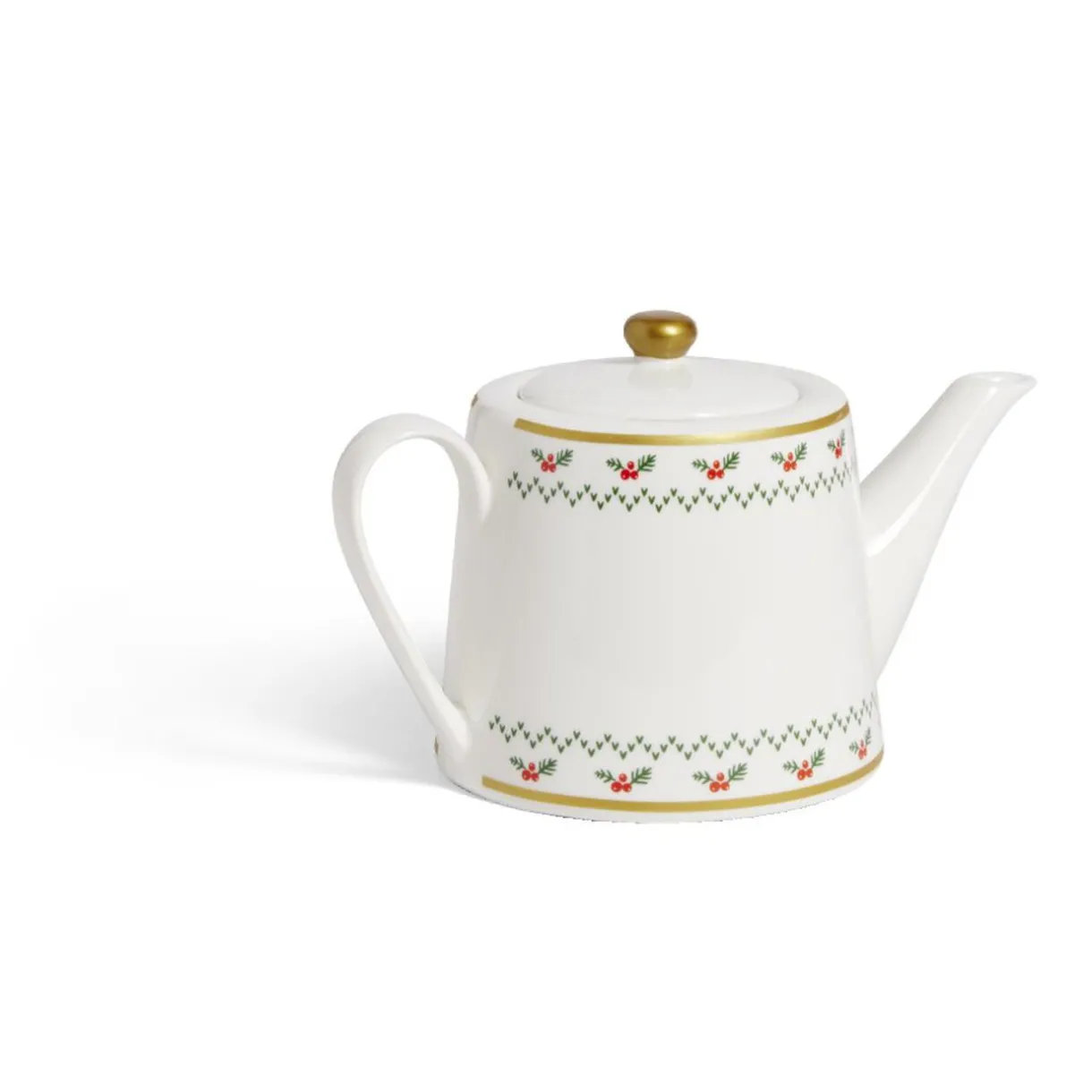 Theière de Noël 1,2L blanche et dorée motifs houx^Gifi Outlet