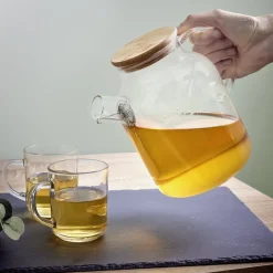 Théière en verre et bambou 1,6L^Gifi Discount