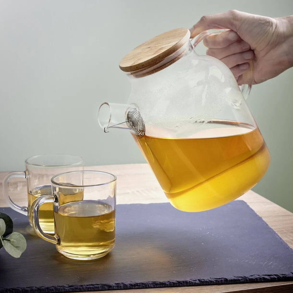 Théière en verre et bambou 1,6L^Gifi Discount