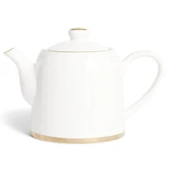 Théière 1L faïence blanc et doré Ø12xH15xm^Gifi Best