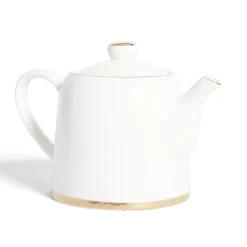 Théière 1L faïence blanc et doré Ø12xH15xm^Gifi Best