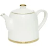 Théière 800ml blanche et dorée 20x12x15cm^Gifi Best