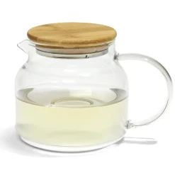 Théière transparente 640ml couvercle en bois^Gifi Best