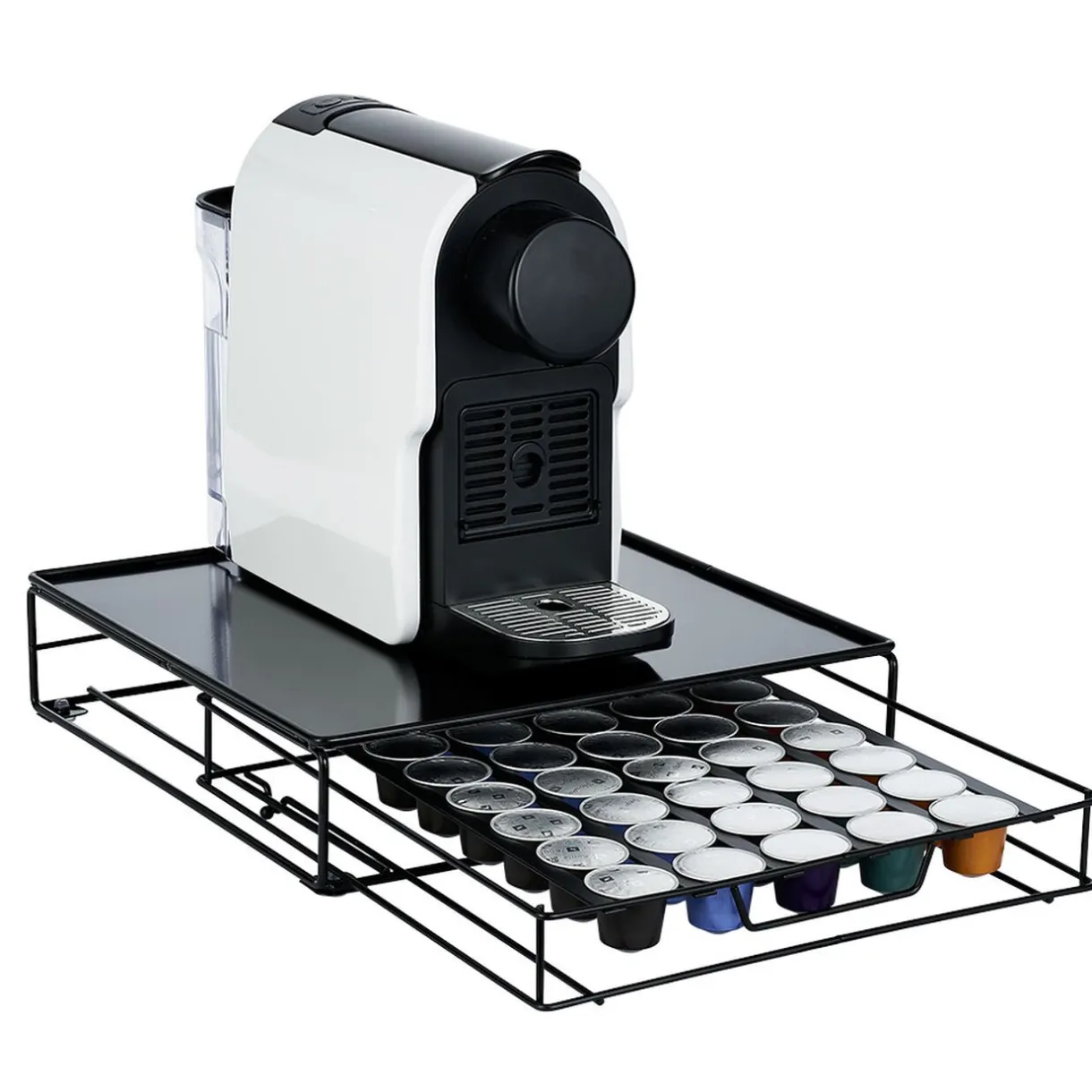 Tiroir à capsules plateau et grille en métal noir^Gifi Best