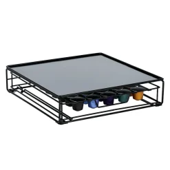 Tiroir à capsules plateau et grille en métal noir^Gifi Best