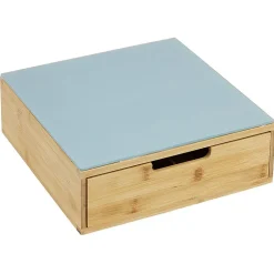 Tiroir à dosettes en bambou avec plateau en verre^Gifi Online