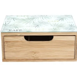 Tiroir à dosettes motif feuilles bambou^Gifi New