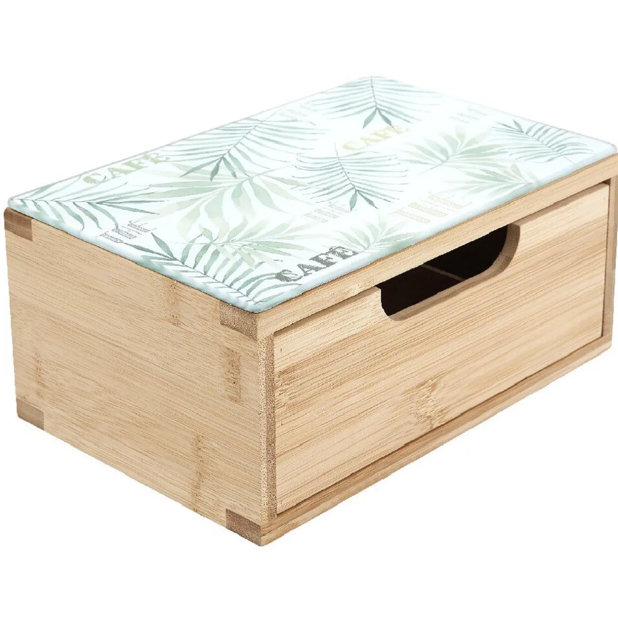 Tiroir à dosettes motif feuilles bambou^Gifi New