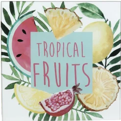 Tiroir toutes dosettes bambou motif fruits tropicaux^Gifi