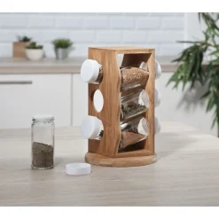 Tour à épices bambou avec pots^Gifi Outlet