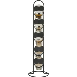Tour à épices en métal avec 5 pots en verre Ø11xH39cm^Gifi Clearance