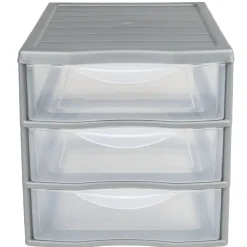 Rangement|Gifi Tour 3 tiroirs A4 gris