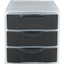 Rangement|Gifi Tour 3 tiroirs A4 noir et blanc