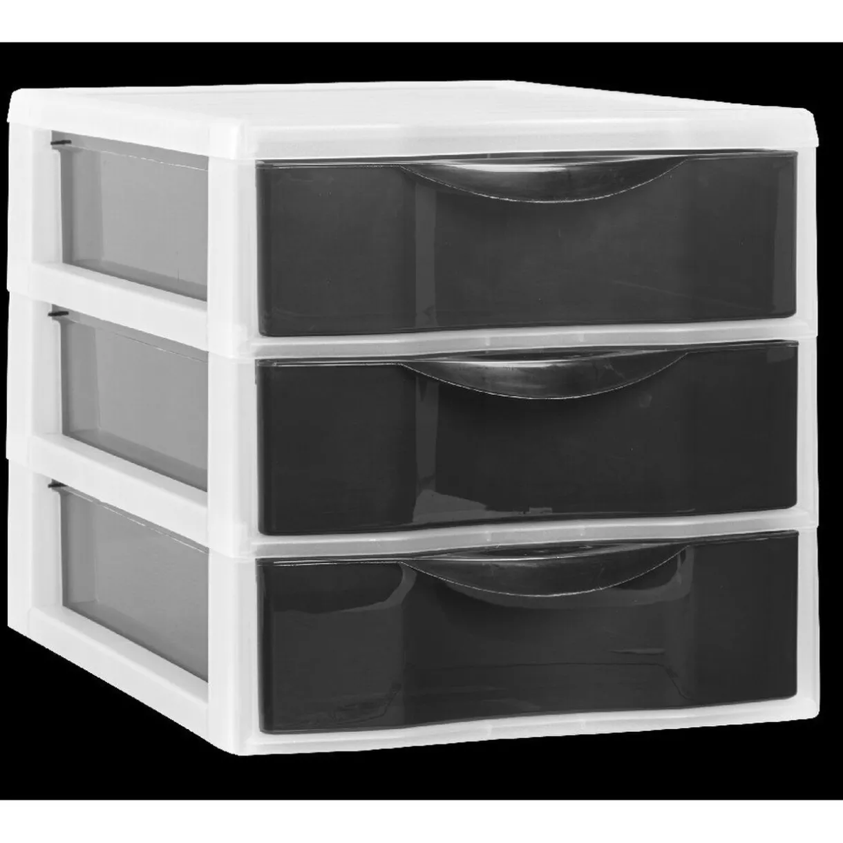 Rangement|Gifi Tour 3 tiroirs A4 noir et blanc