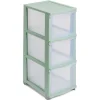 Rangement|Gifi Tour de rangement à 3 tiroirs plastique vert 27x37x63cm