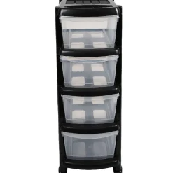 Rangement|Gifi Tour de rangement 4 tiroirs A4 noir