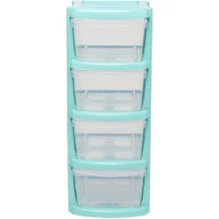 Rangement|Gifi Tour de rangement 4 tiroirs A4 vert