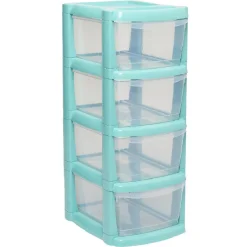 Rangement|Gifi Tour de rangement 4 tiroirs A4 vert