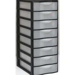 Rangement|Gifi Tour de rangement 8 tiroirs A4 noir