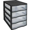 Rangement|Gifi Tour de rangement 4 tiroirs A4 noir et transparent