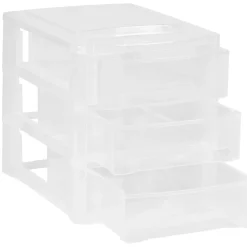 Rangement|Gifi Tour de rangement 3 tiroirs blanc transparent