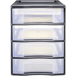 Rangement|Gifi Tour de rangement 4 tiroirs format A4 noir