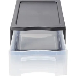 Rangement|Gifi Tour de rangement 1 tiroir format A4 transparent et noir