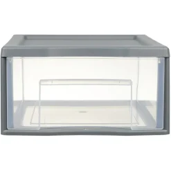 Rangement|Gifi Tour de rangement 1 tiroir format A4 transparent et gris
