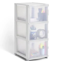 Rangement|Gifi Tour de rangement 5 tiroirs plastique blanc 37x27xH103cm