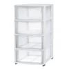 Rangement|Gifi Tour de rangement 4 tiroirs plastique blanc 37x27xH82,7cm