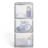 Rangement|Gifi Tour de rangement 3 tiroirs plastique gris 37x27xH63cm
